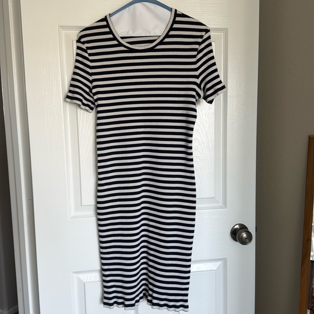 Theory Blue Stripe Dress Size L